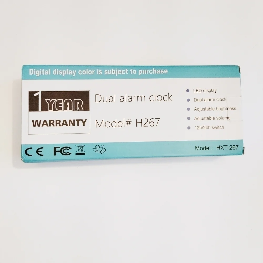 DUAL ALARM CLOCK Digital 24HR USB Charger Large Display Dimmable New